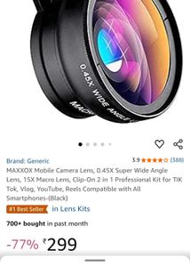 Maxxox PHONE LENS( WIDE ANGLE&amp;MACRO LENS)
