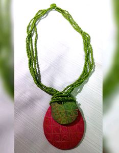 Green And Pink Moti Necklace