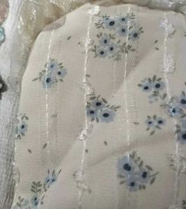 lace corset with dainty blue flowers