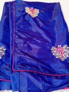 Elegant Blue silk saree with blouse