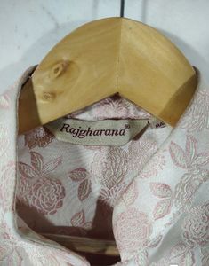 Pink Embossed Indo-Western Sherwani (Men)