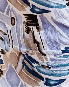 Strapless Slit Ruched Tie-Up Abstract Print Top