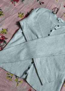 Ribbed Button-Down Cardigan