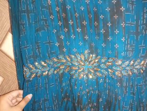 Elegant Teal Embellished Dress