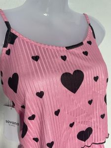Cute Heart Print Pajama Set