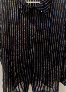 Black Shirt With Gold Strips