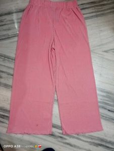 Pink Corduroy Wide Leg Pants