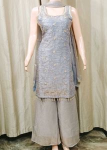 Elegant Teal Kurta plazzo Set