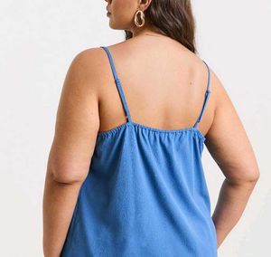 Blue V-Neck Tank Top