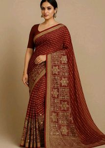 Elegant Maroon Saree