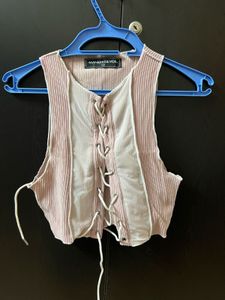 Lace-Up Crop Tank