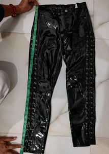 TOPSHOP MOTO Lace Up Vinyl Jamie Pants
