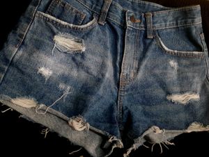 Distressed Denim Shorts