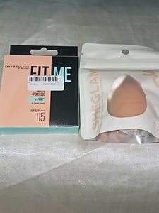 Maybelline Fit Me Powder (115) & Sheglam Sponge