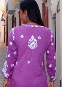 Lilac Chikankari Kurti