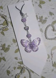 Purple Butterfly Phone Charm Handmade