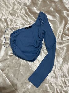Blue One-Shoulder Top