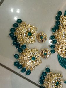 NEW TRENDING RAMA GREEN JEWELLERY SET