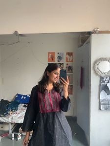 Embroidered Black Kurta