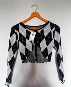 Black Tie Up Crop Top / Shrug