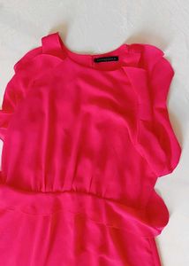 Pink Layered Midi Dress