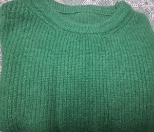 Green Knit Pullover Sweater