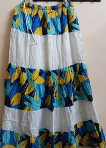 Floral Print Tiered Maxi Skirt