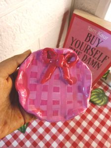 Pink Bow Trinket Dish