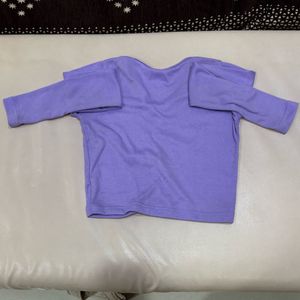 This Is A Lavender Crop Top ,casual Wear
