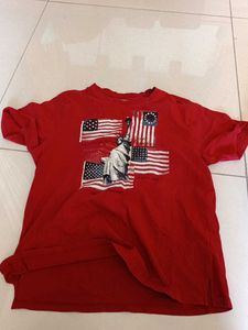 Red Statue of Liberty Graphic Tee