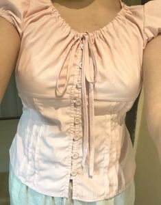 Cute Pink Tie-Front Top