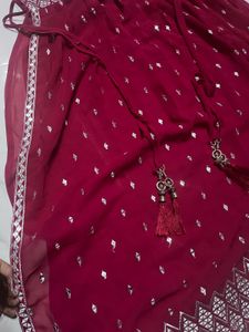 Maroon Embellished Kurta