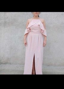 Pink Cold Shoulder Maxi Dress
