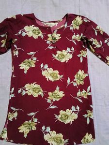 Floral Print Kurti Top...