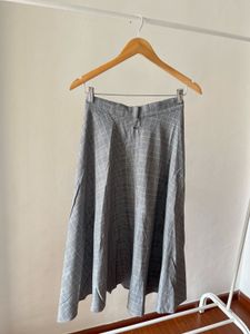 Asymmetrical Fold Pleat MIDI Skirt