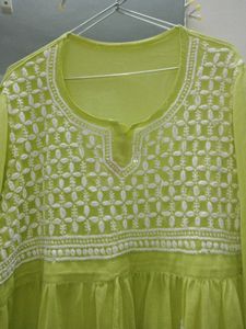 Lime Green Kurta with Inner