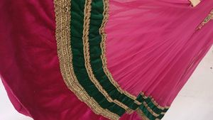 Pink &amp; Green Embellished Anarkali