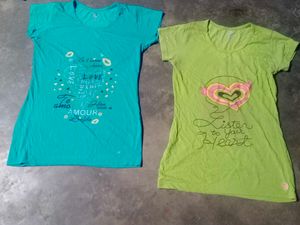 Green &#39;Listen to Your Heart&#39; Tee..And Blue T Shirt