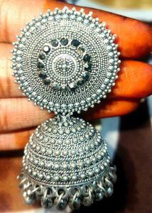 Silver Jhumka Earrings
