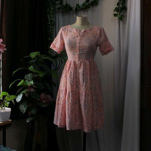 Peach Floral Dress