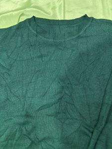 Green Knit Pullover Sweater
