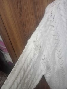 Korean White Knit Sweater Top