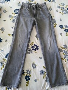 Gray Straight Leg Jeans