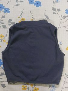 Navy Blue Crop Top