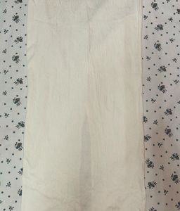 White Mesh Textured Midi Skirt