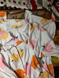 Pumpkin Print shirt Pajama Set