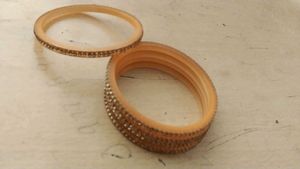 Peach Rhinestone Bangle Set