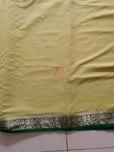 Coin Drop!!! Lemon Yellow Saree With Blouse