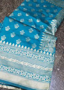 New Sea Green Color Saree Without Blouse
