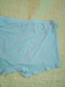 Men Blue Silk Seamless Boxer Briefs